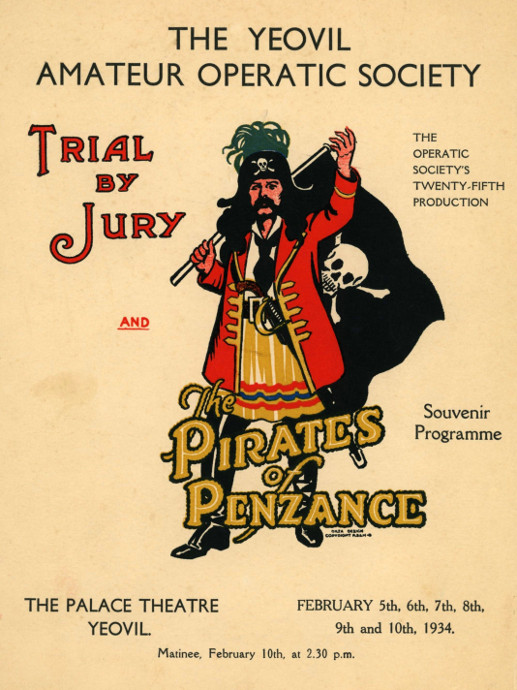 YAOS 1934 Production of 'Trial by Jury' & 'The Pirates of Penzance' - Programme Cover